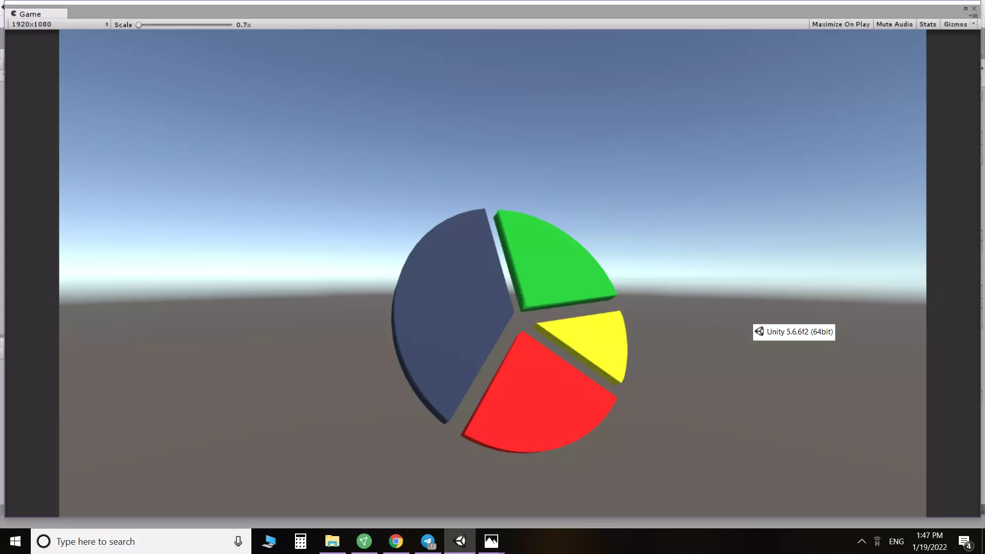 Pie chart Low-poly 3D model