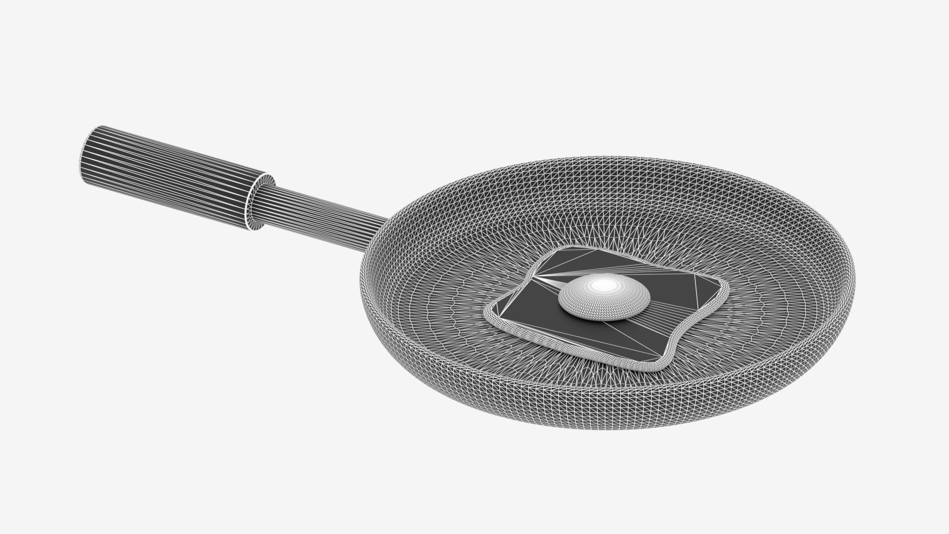 Cartoon Frying Pan and Fried Egg 3D model_8