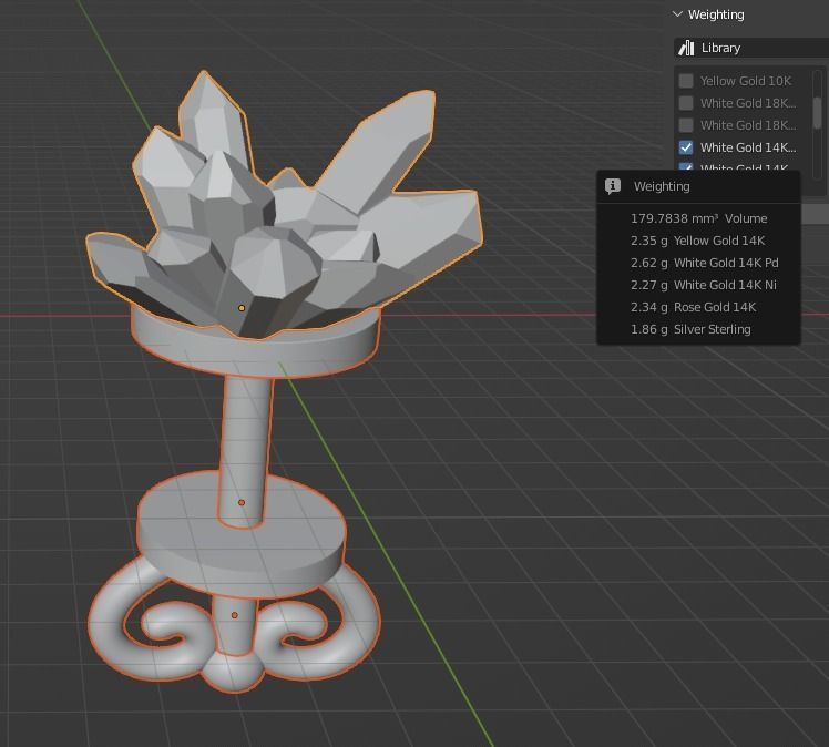 Earrings with quartz gems on the top 3D print model_13