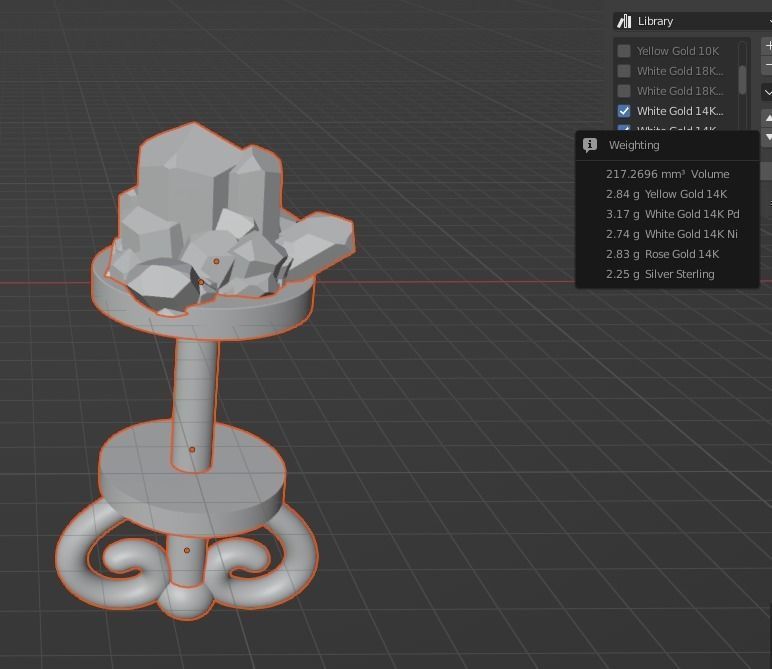 Earrings with quartz gems on the top 3D print model_14