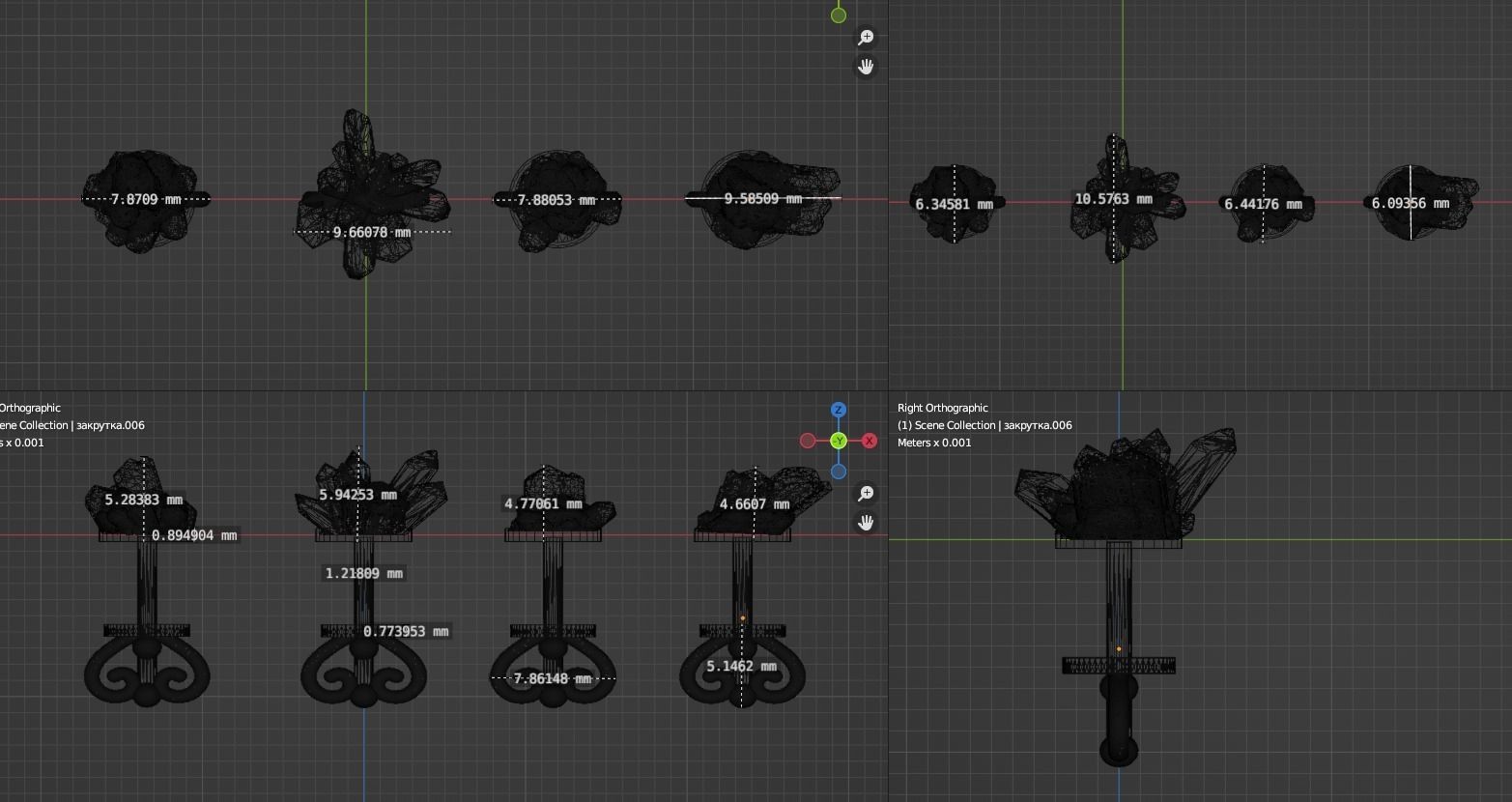 Earrings with quartz gems on the top 3D print model_8