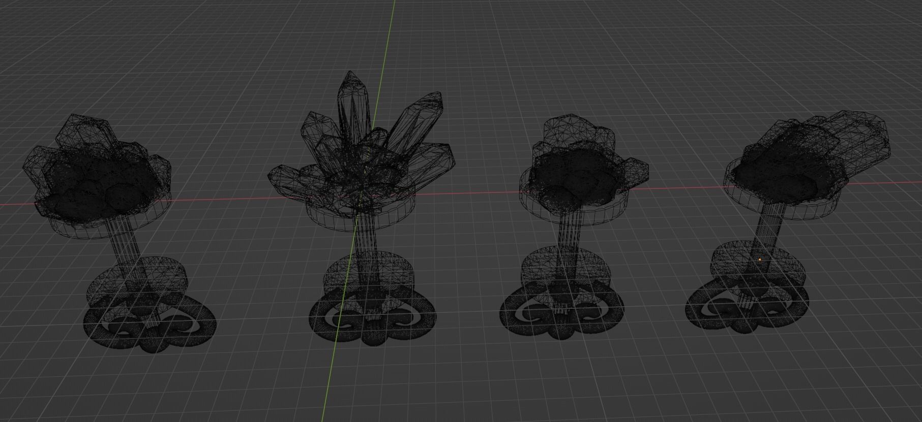 Earrings with quartz gems on the top 3D print model_11