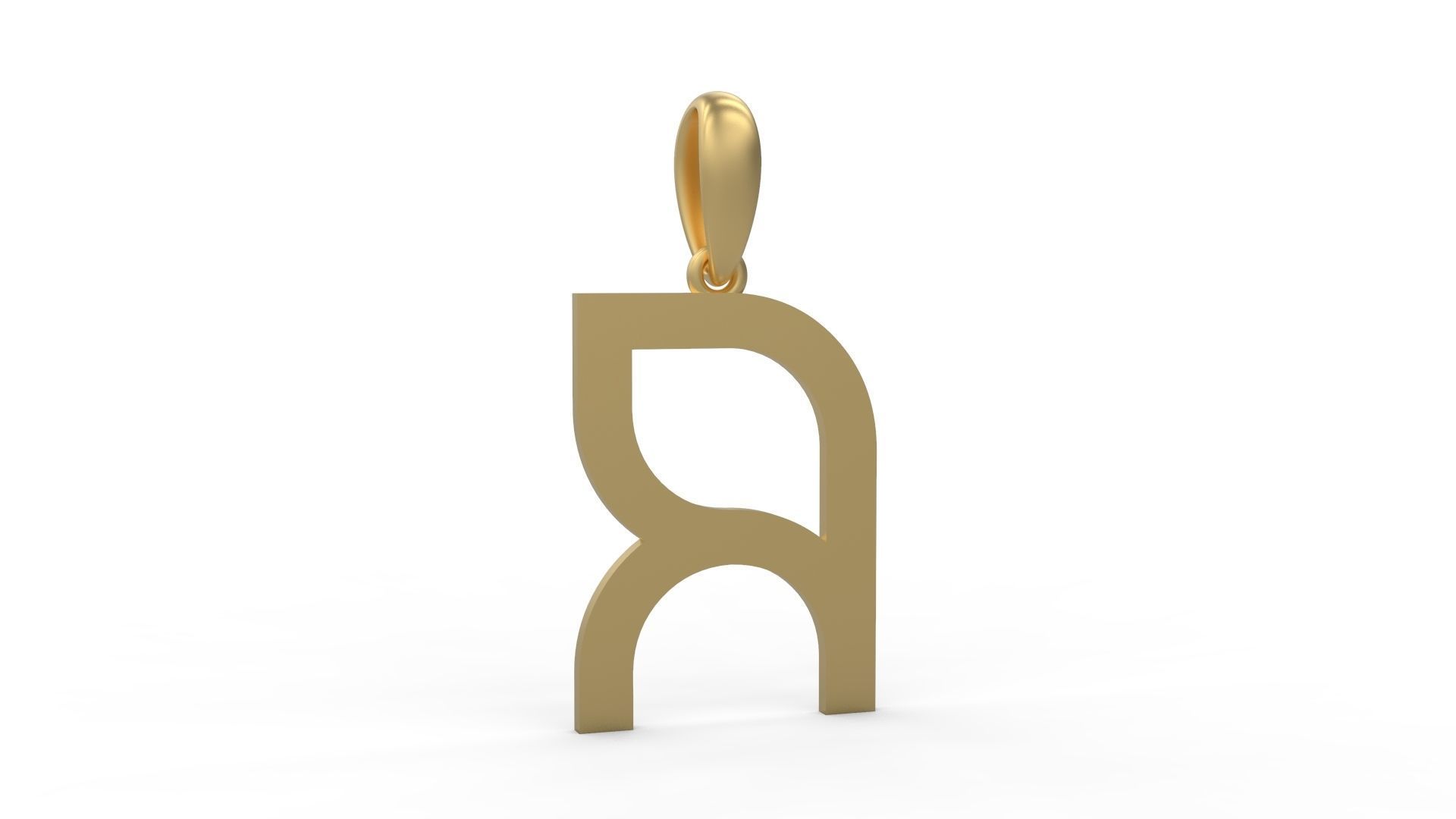Initial Letters Pendant Bhofila R 3D print model_3