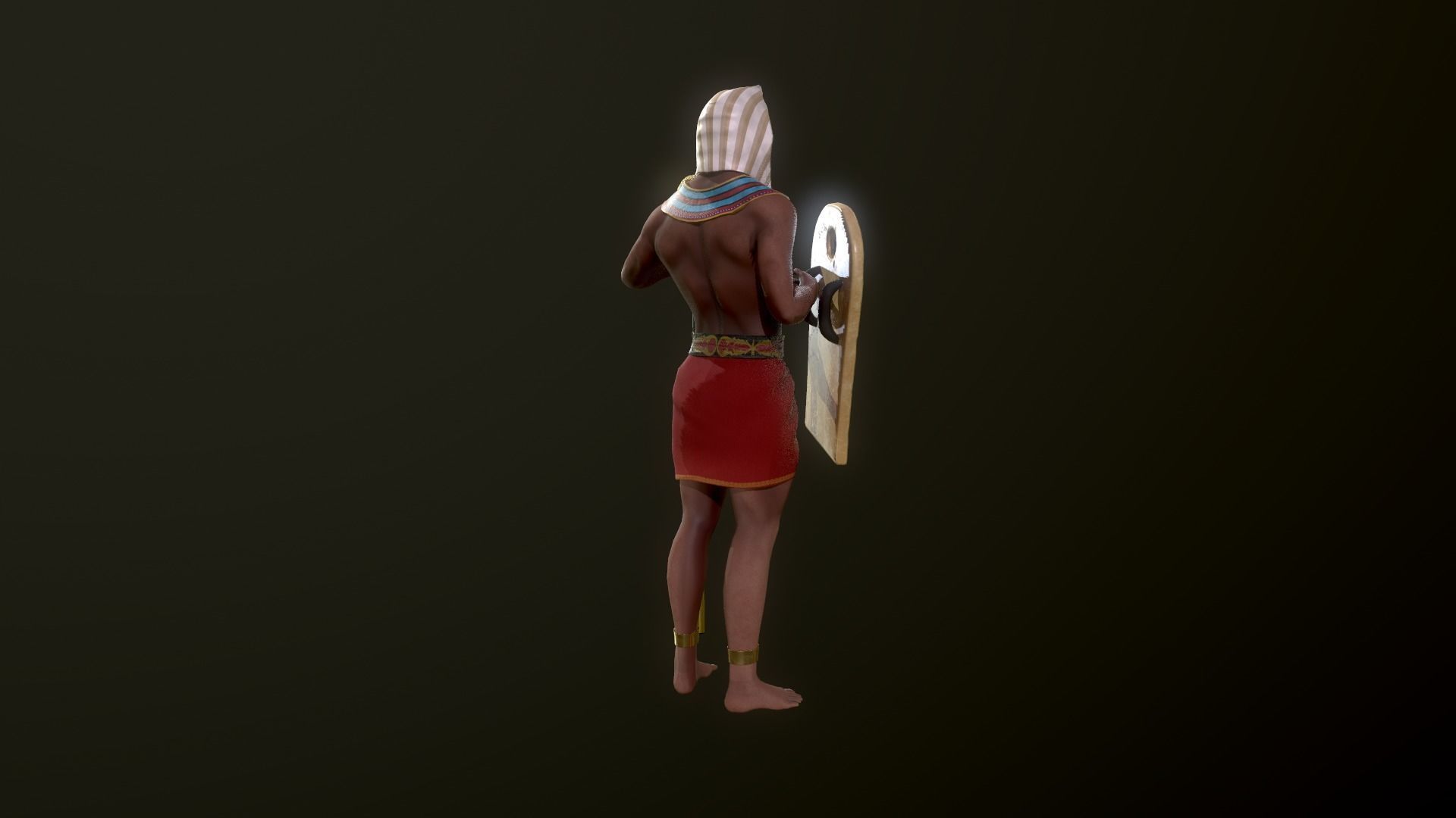 Egyptian soldier Low-poly 3D model_9