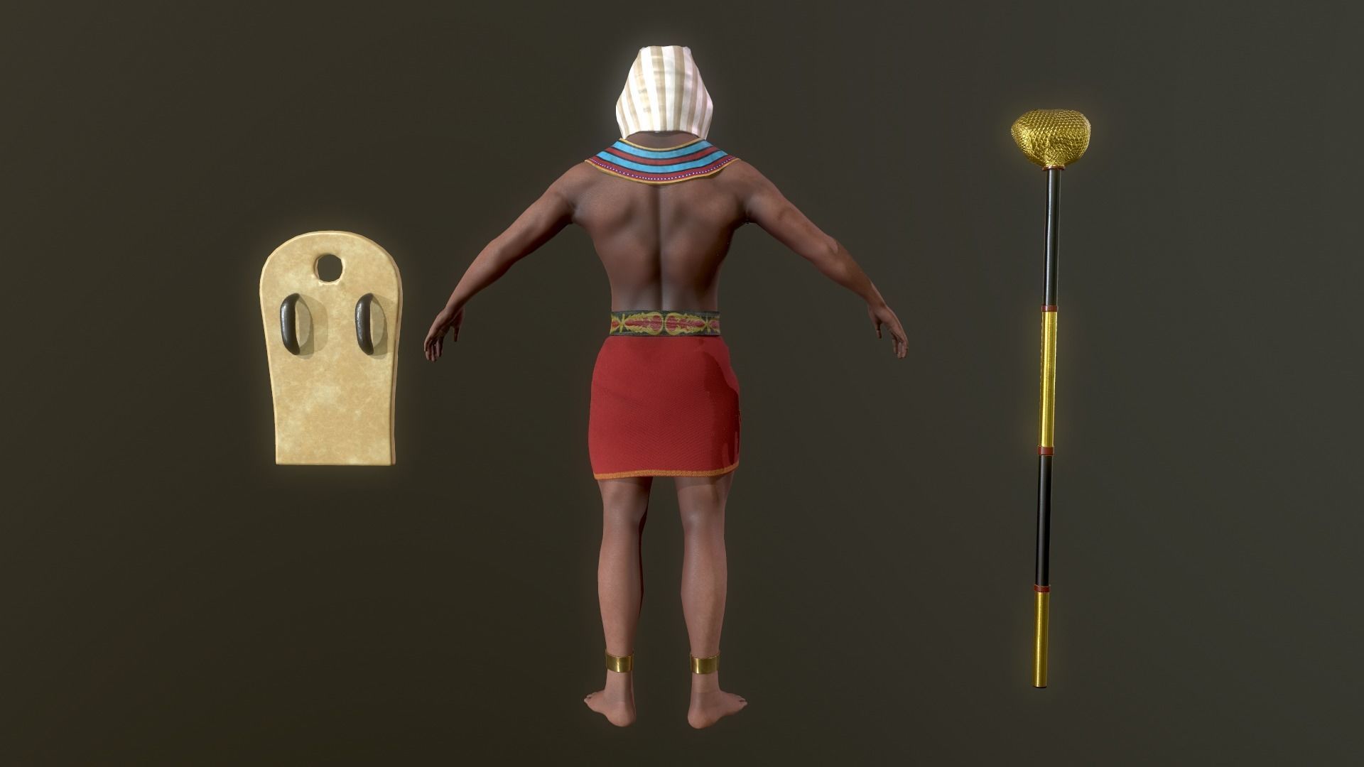 Egyptian soldier Low-poly 3D model_12