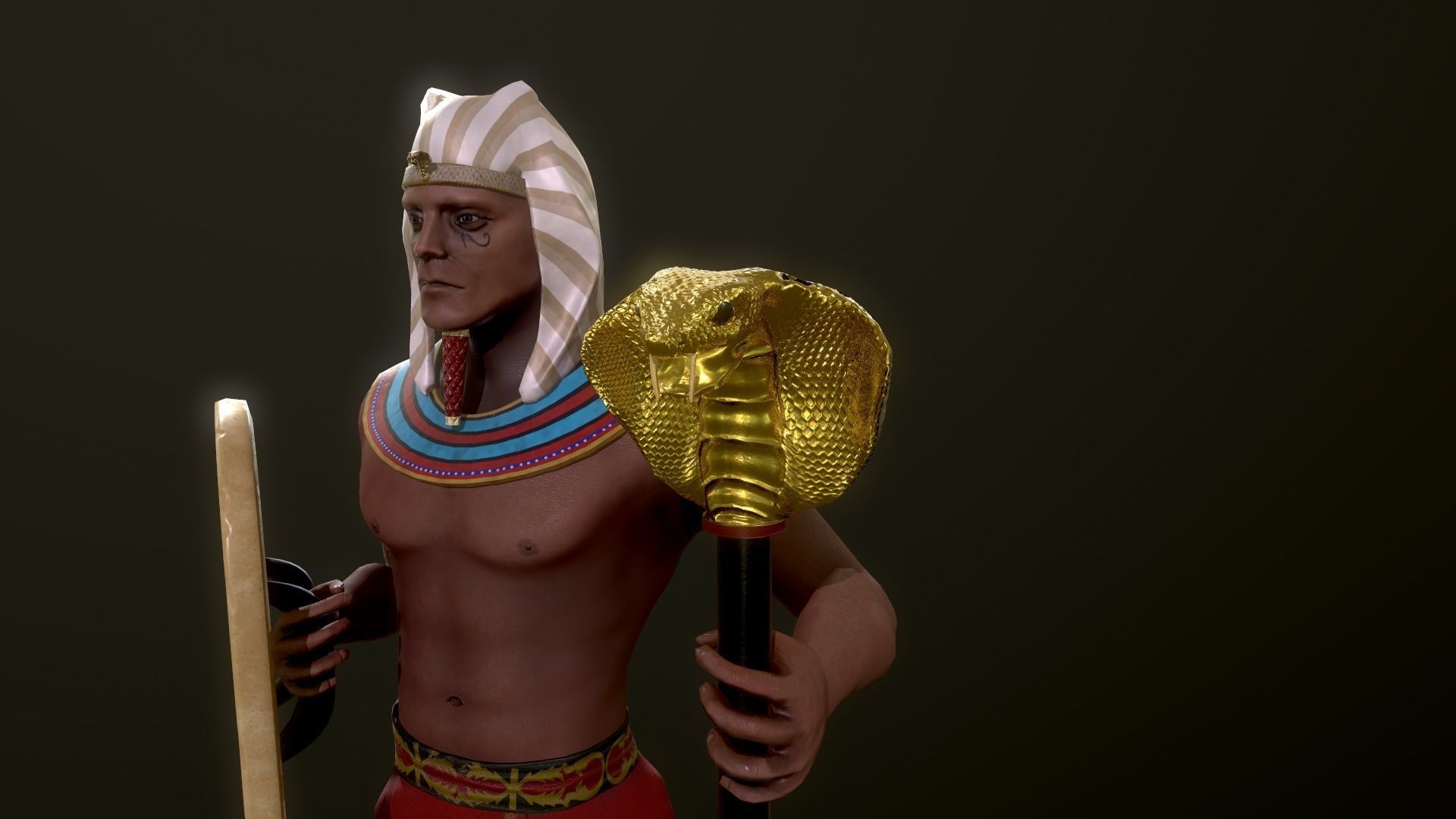 Egyptian soldier Low-poly 3D model_5