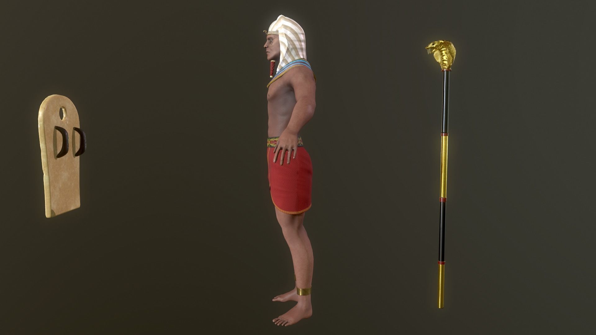 Egyptian soldier Low-poly 3D model_11