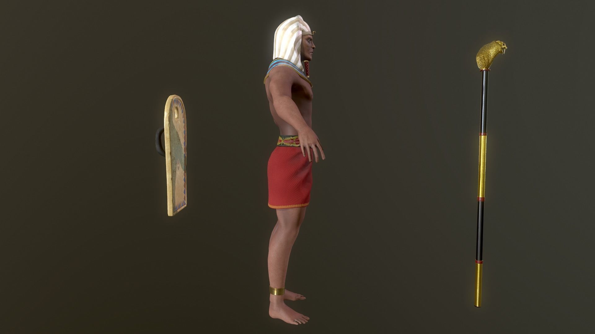 Egyptian soldier Low-poly 3D model_15