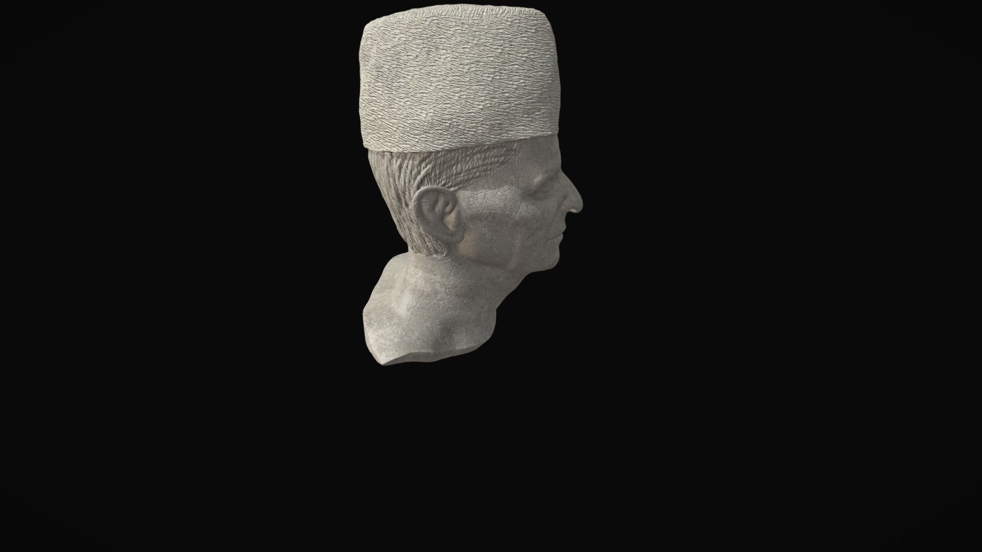 Muhammad Ali Jinnah Marble Statue Low-poly 3D model_8