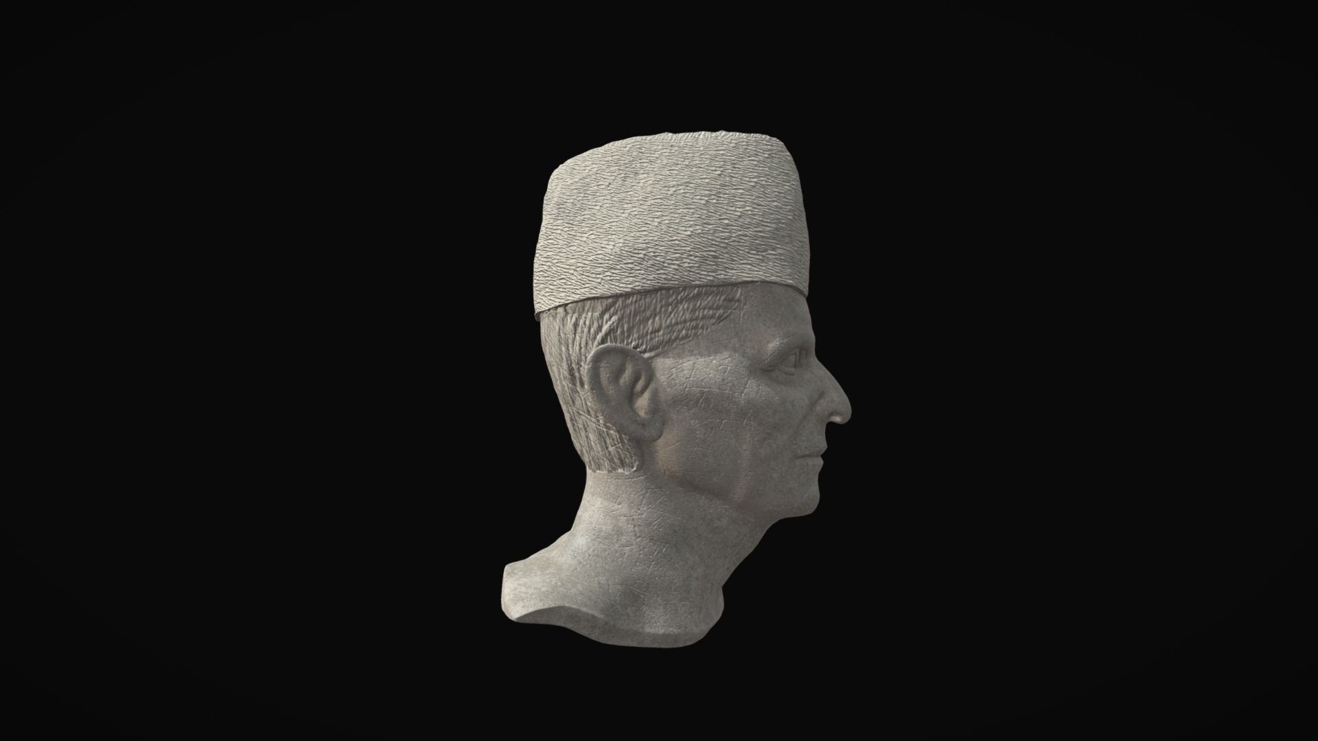 Muhammad Ali Jinnah Marble Statue Low-poly 3D model_3