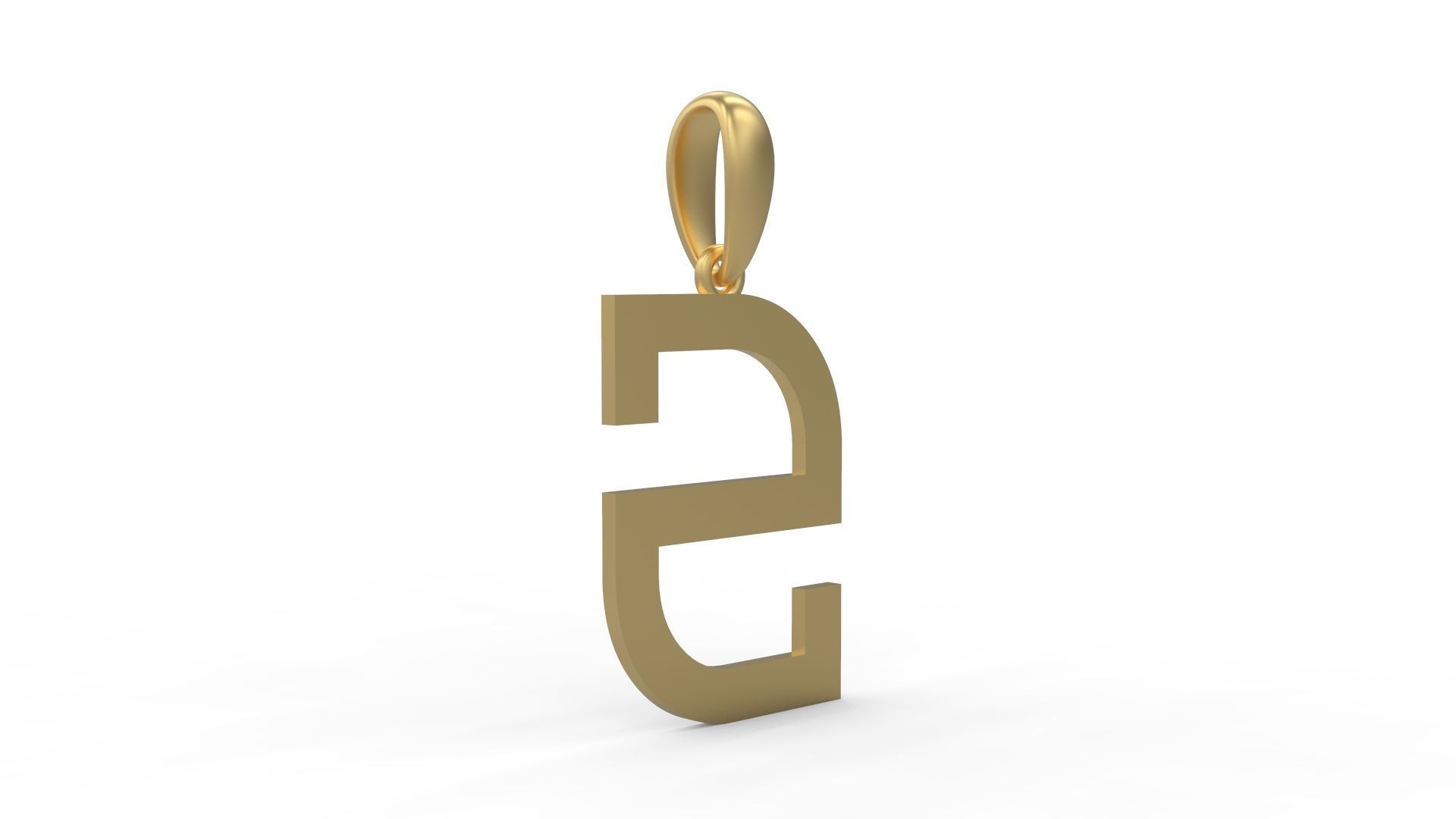 Initial Letters Pendant Bhofila S 3D print model_3