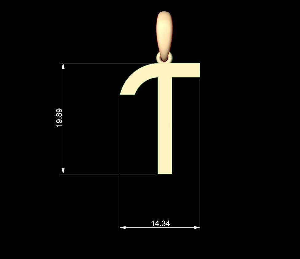 Initial Letters Pendant Bhofila T 3D print model_4