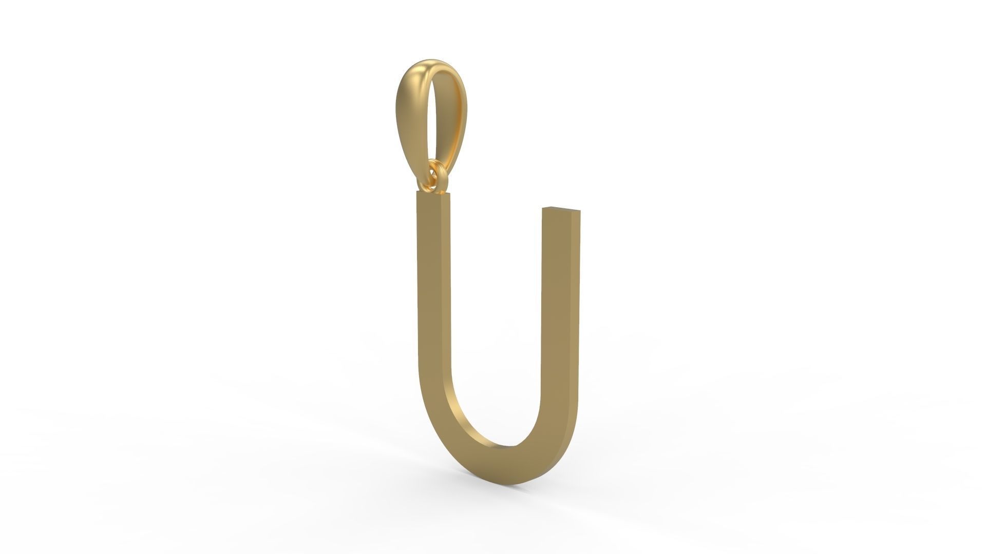 Initial Letters Pendant Bhofila U 3D print model_1