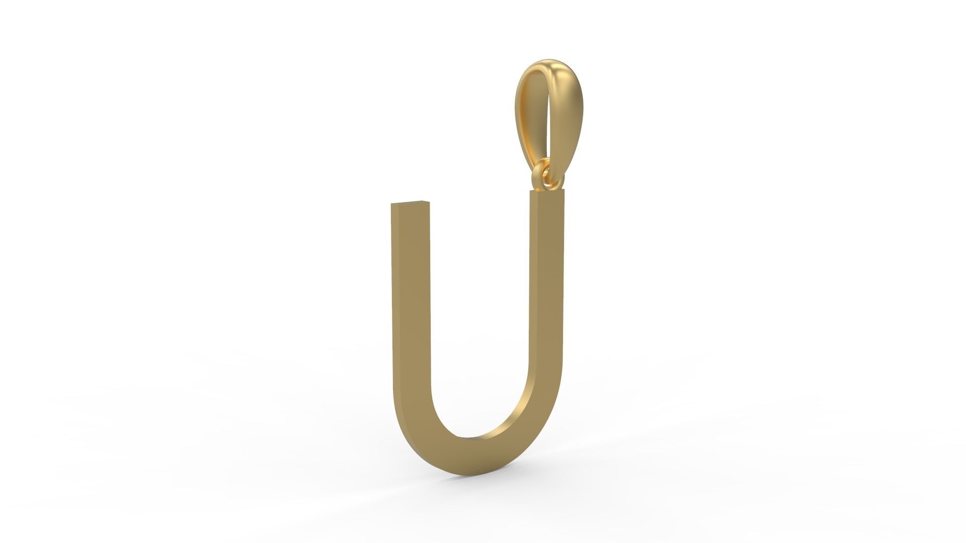 Initial Letters Pendant Bhofila U 3D print model_3
