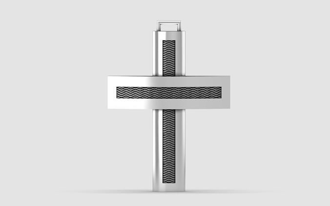 Cross patterned cross with texture saint jesus cristian 6 3D print model