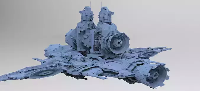 Sci-Fi Droid Prowler Ship Base 5 3D