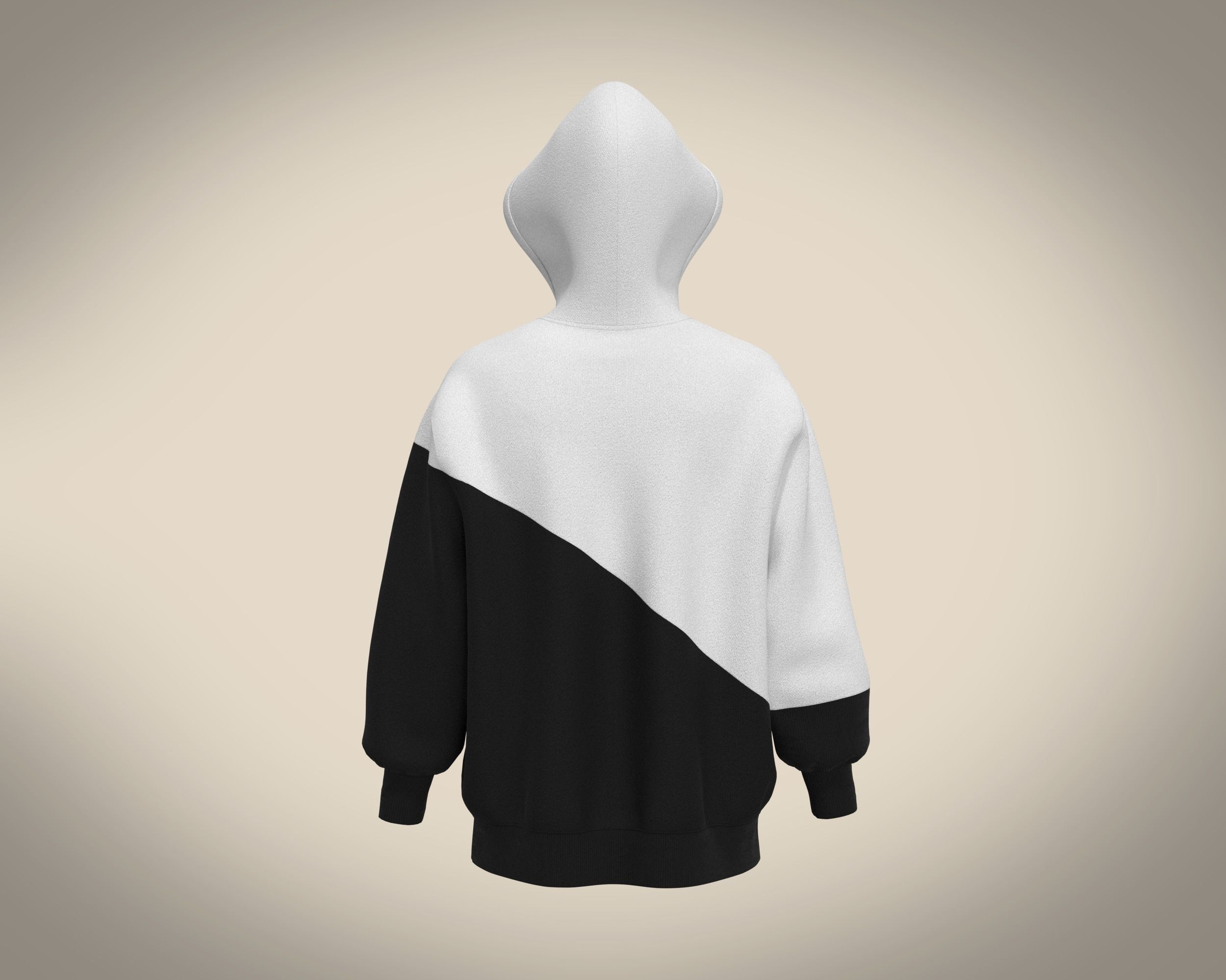 Mens Black And White Hoodie 3D model_6