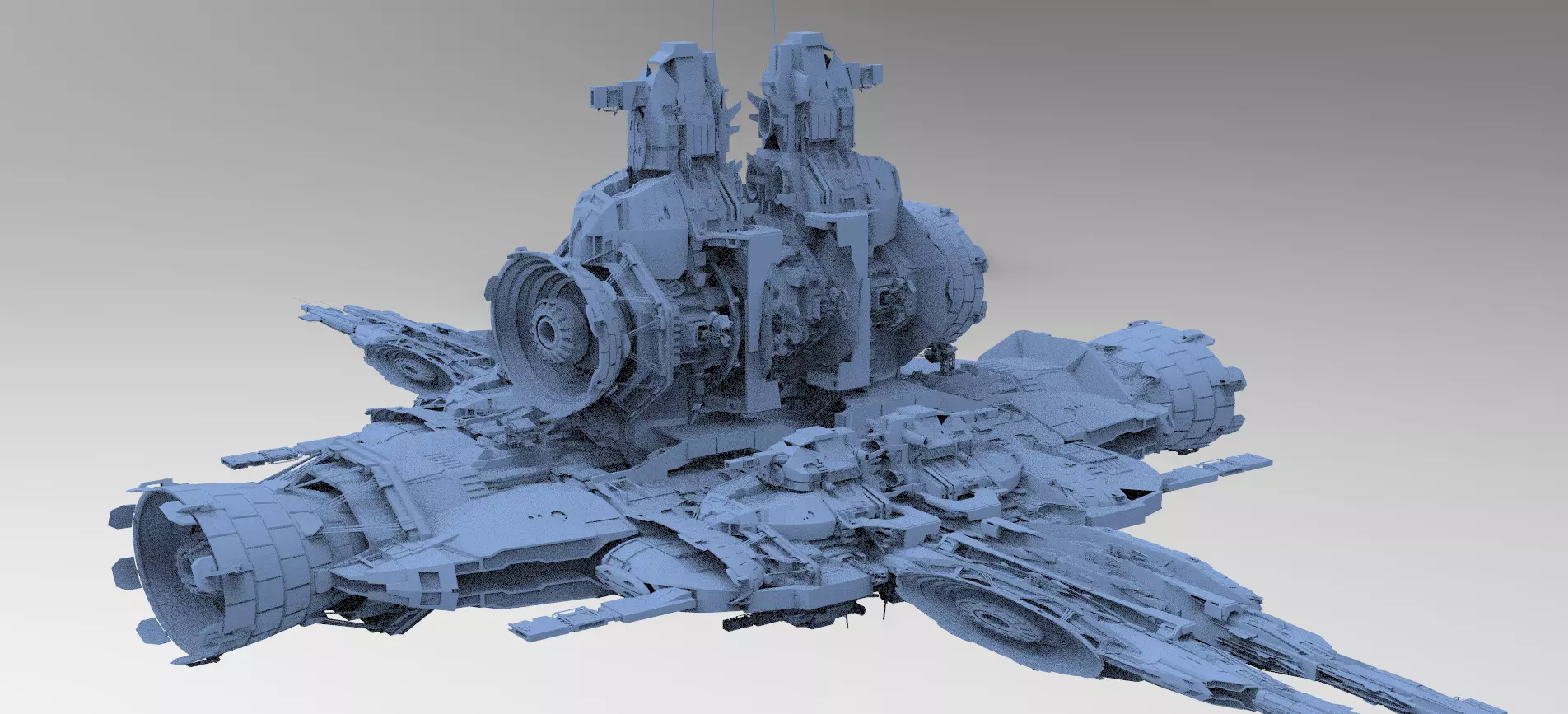 Sci-Fi Droid Prowler Ship Base 7 3D model_0