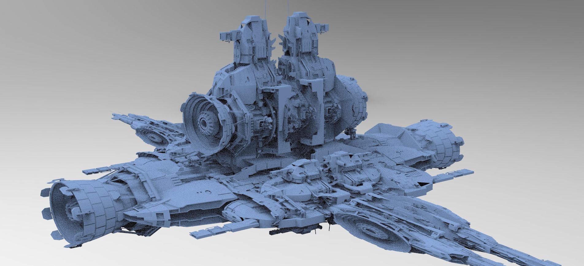 Sci-Fi Droid Prowler Ship Base 7 3D model_1