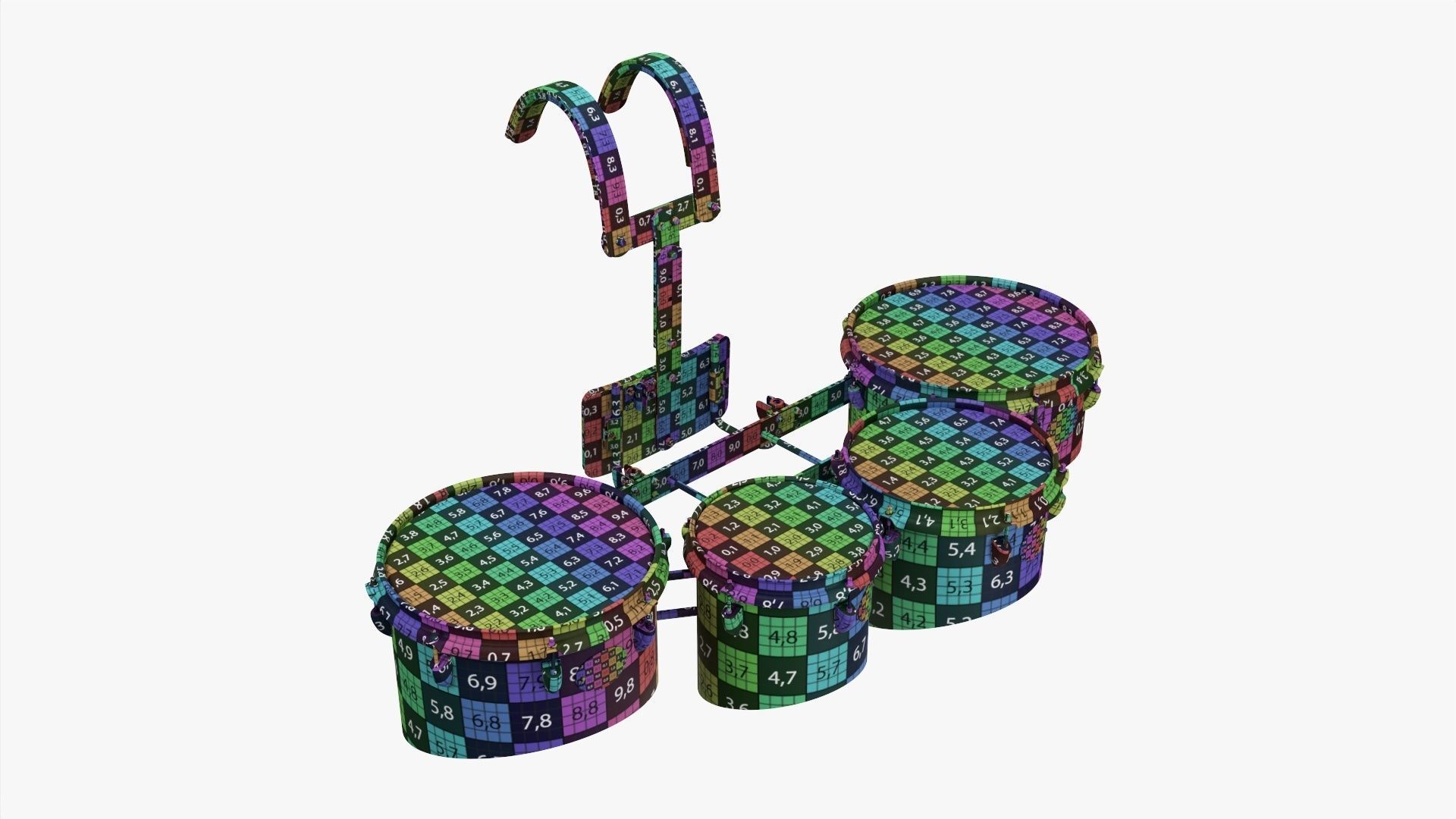 Marching Tom Set with Carrier 3D model_15