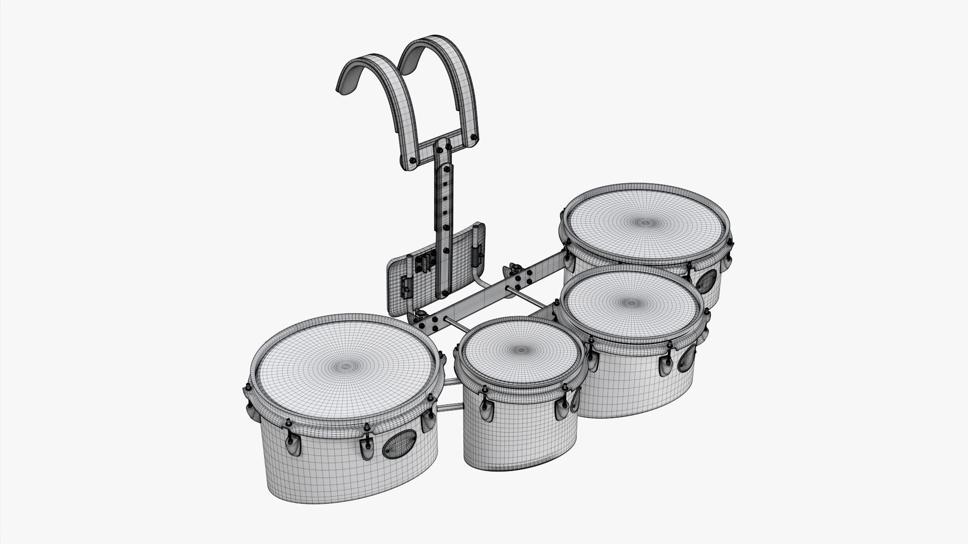 Marching Tom Set with Carrier 3D model_12