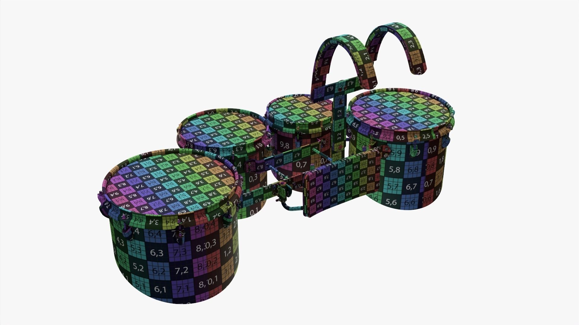 Marching Tom Set with Carrier 3D model_16