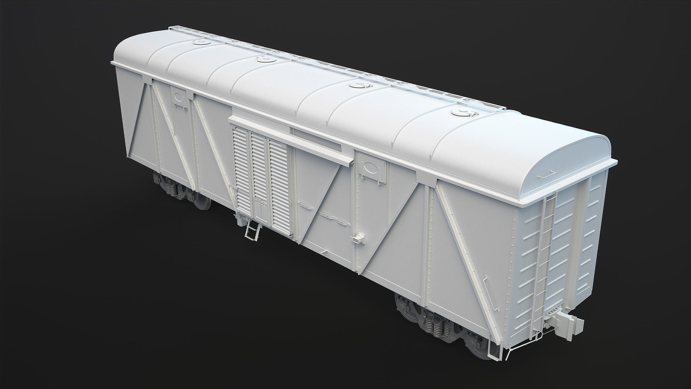 Boxcar High-Poly train car 3D model_2