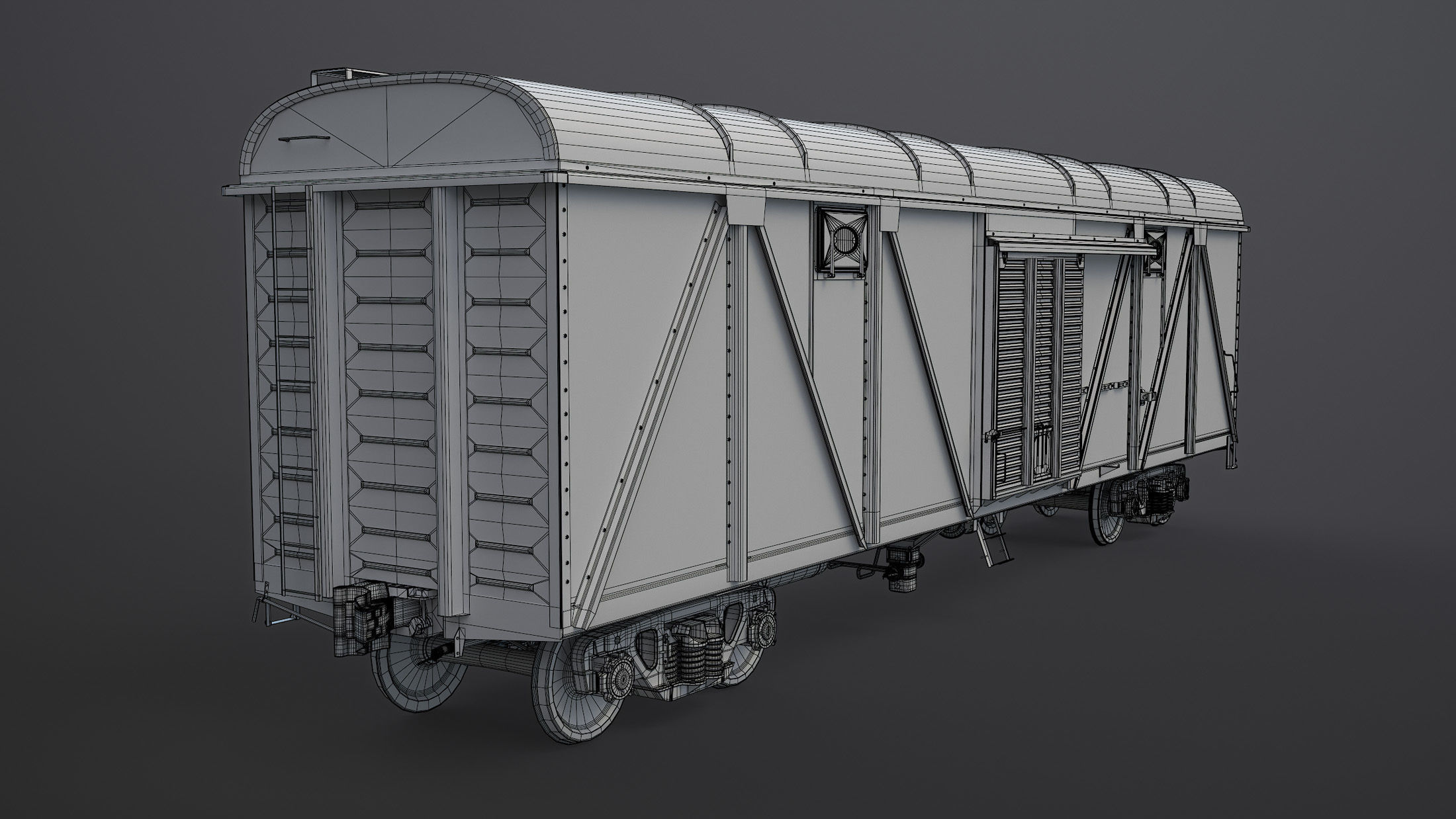 Boxcar High-Poly train car 3D model_5
