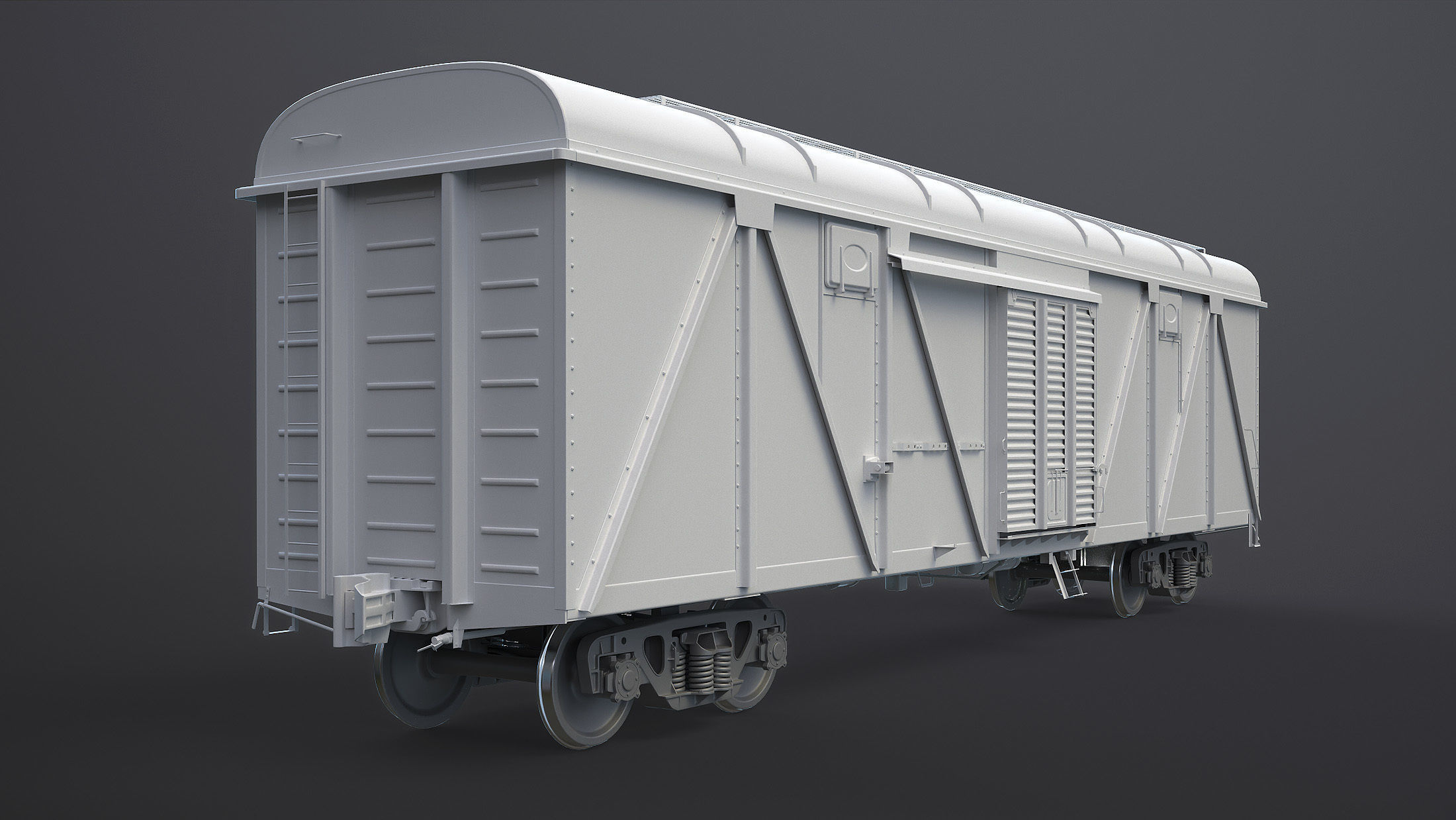 Boxcar High-Poly train car 3D model_3
