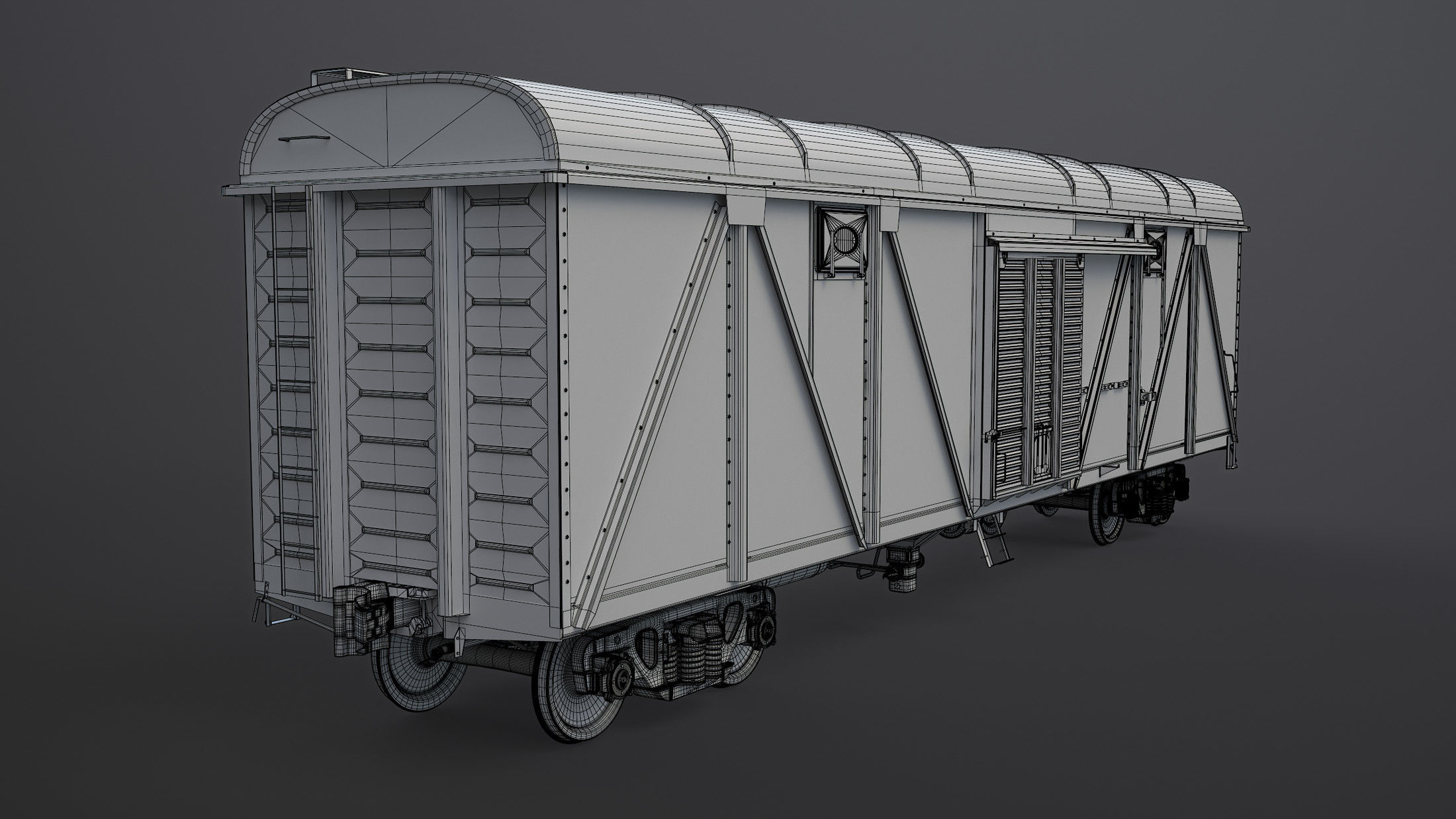 Boxcar High-Poly train car 3D model_6