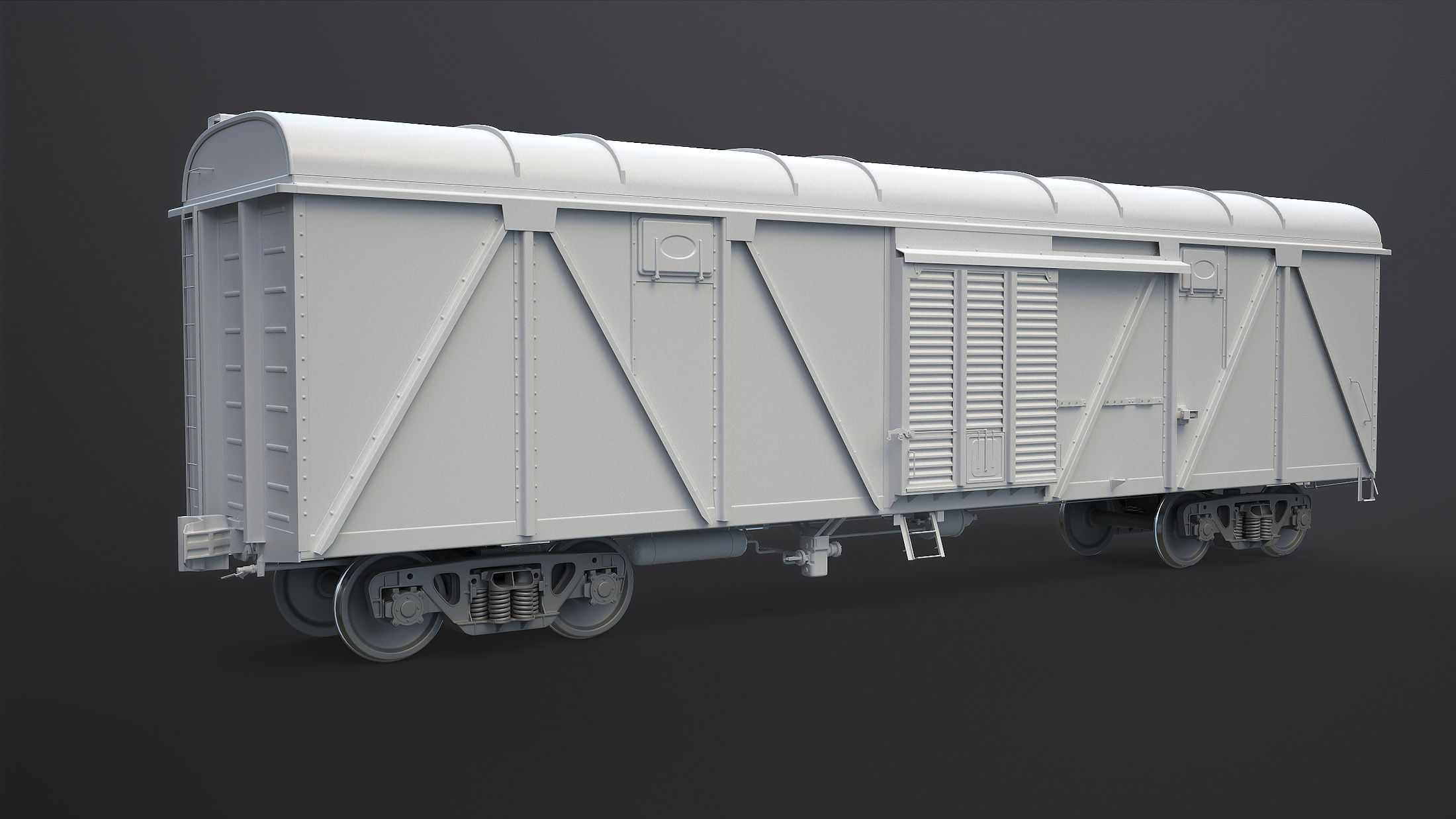 Boxcar High-Poly train car 3D model_1