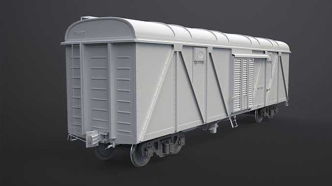 Boxcar High-Poly train car 3D model