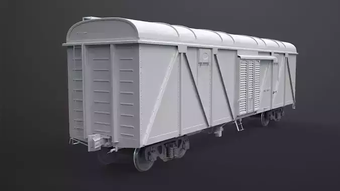 Boxcar High-Poly train car 3D model