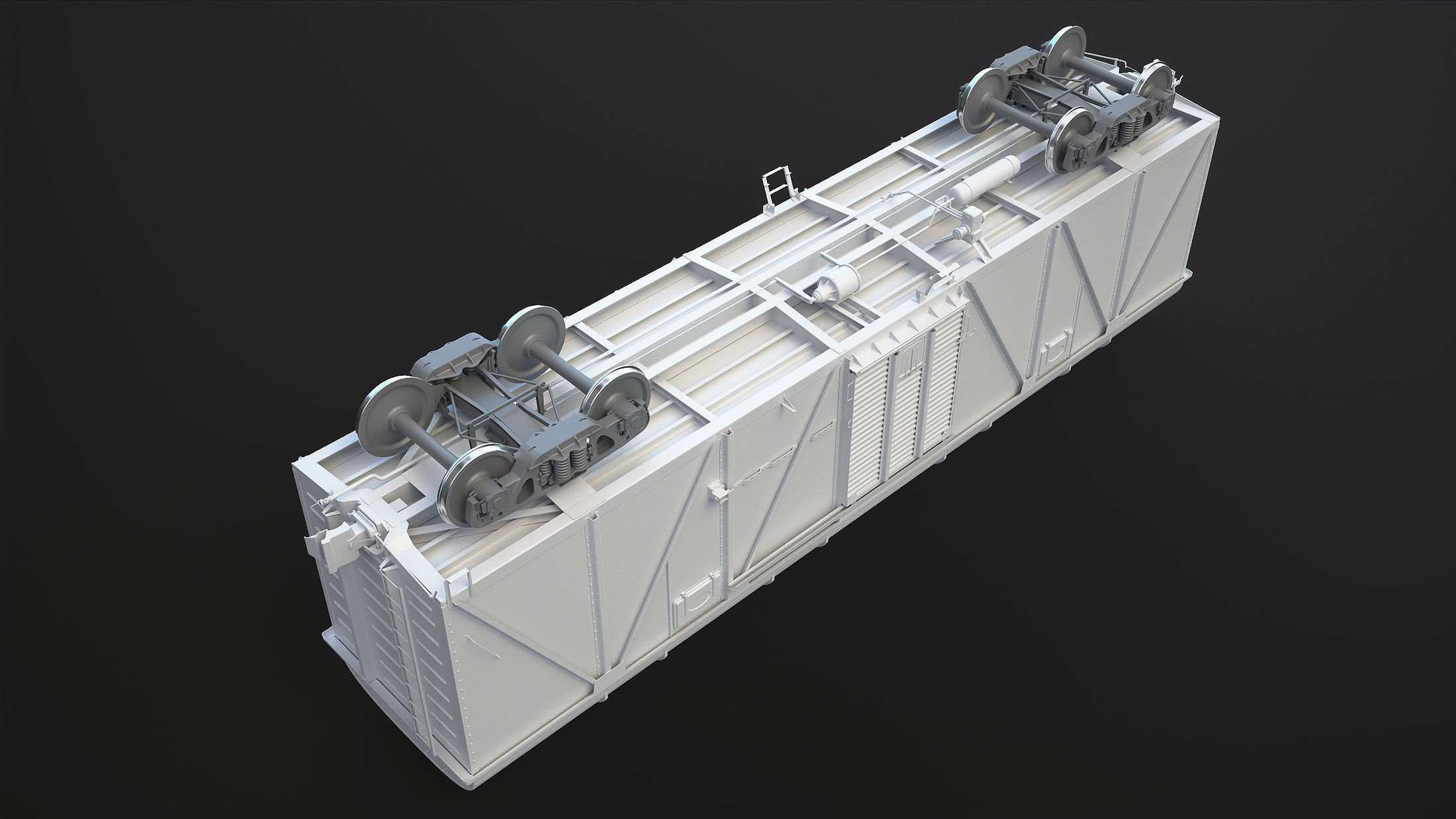 Boxcar High-Poly train car 3D model_4