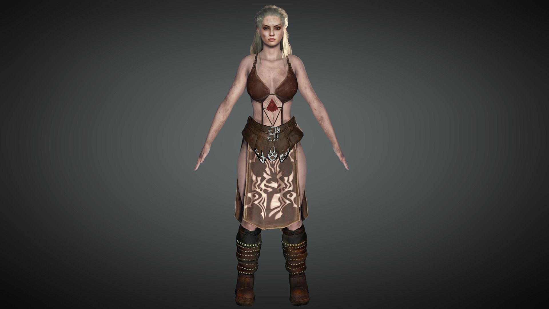 AAA Fantasy Female Character 20 Low-poly 3D model_7