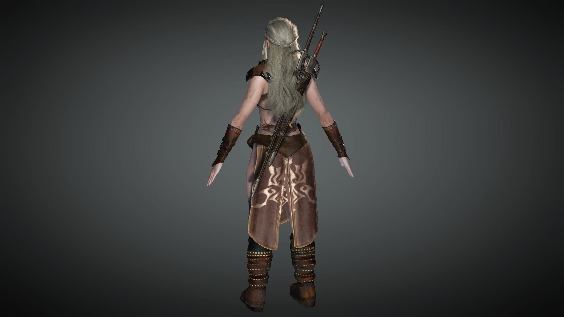 AAA Fantasy Female Character 20 Low-poly 3D model_12