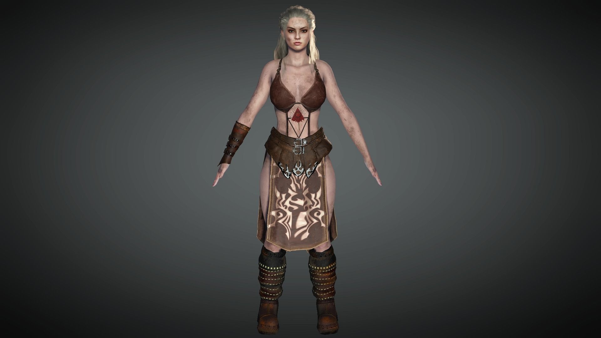 AAA Fantasy Female Character 20 Low-poly 3D model_6
