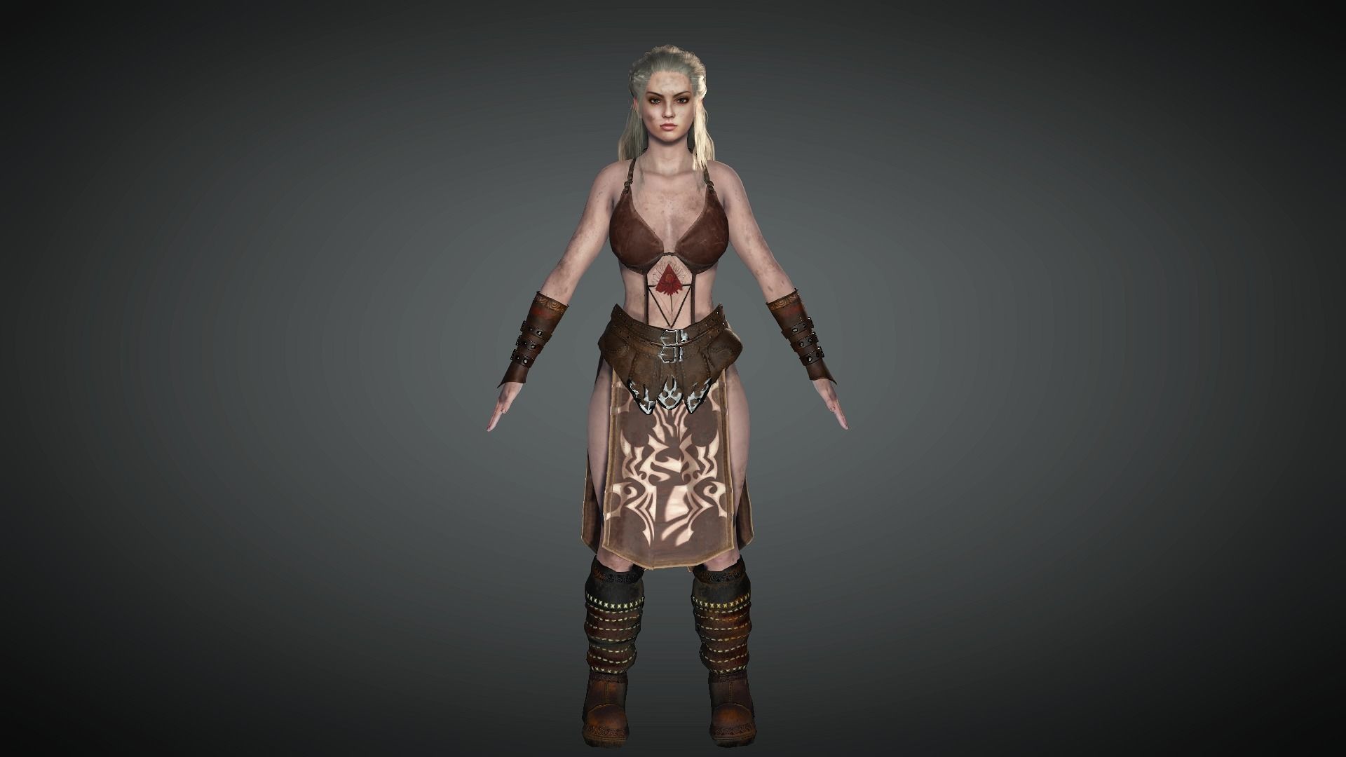 AAA Fantasy Female Character 20 Low-poly 3D model_5