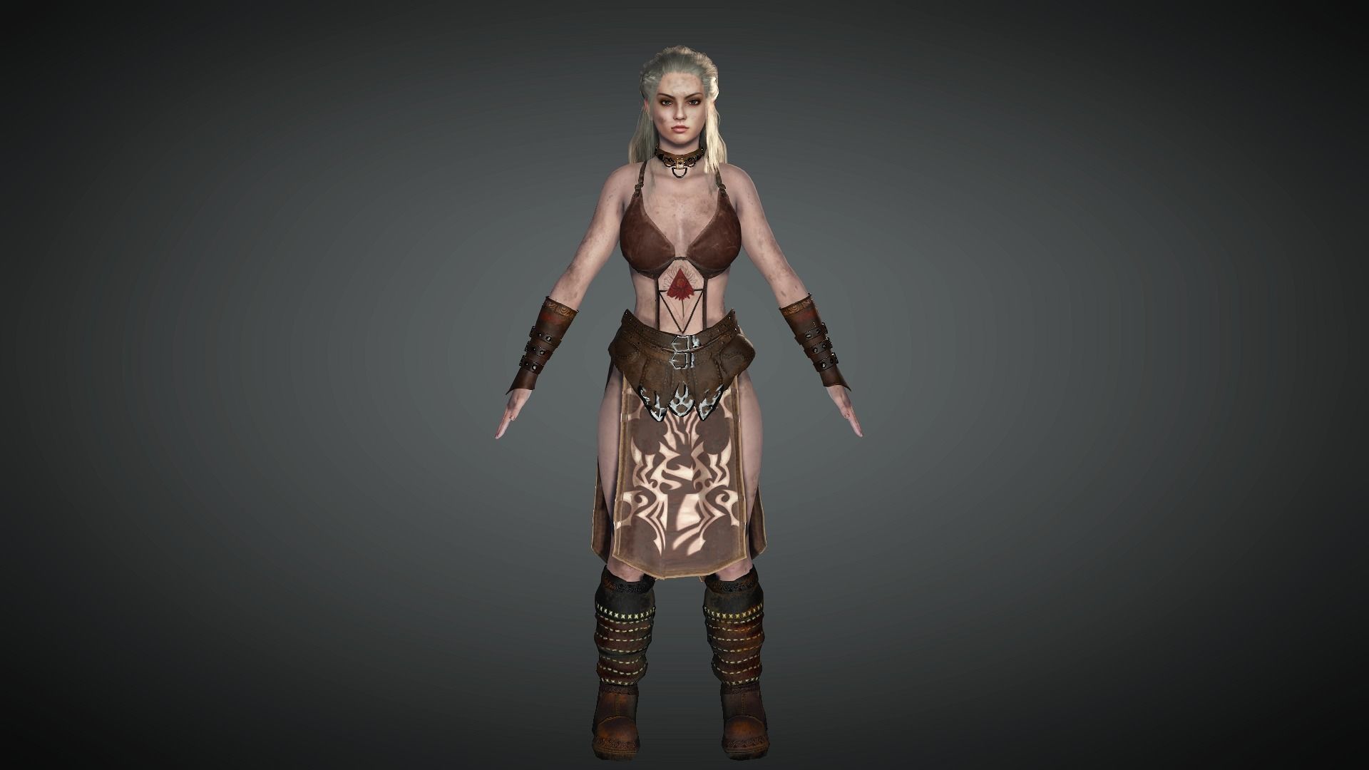 AAA Fantasy Female Character 20 Low-poly 3D model_4