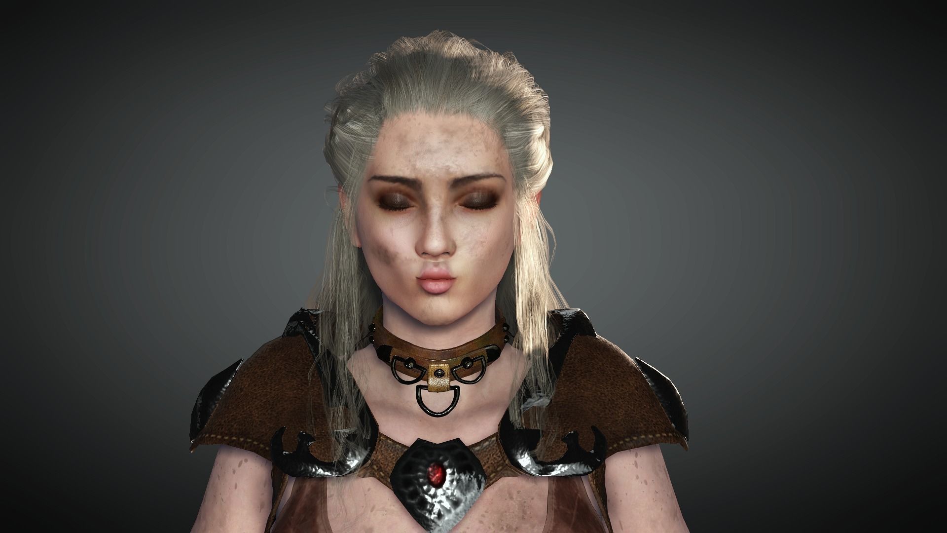 AAA Fantasy Female Character 20 Low-poly 3D model_25