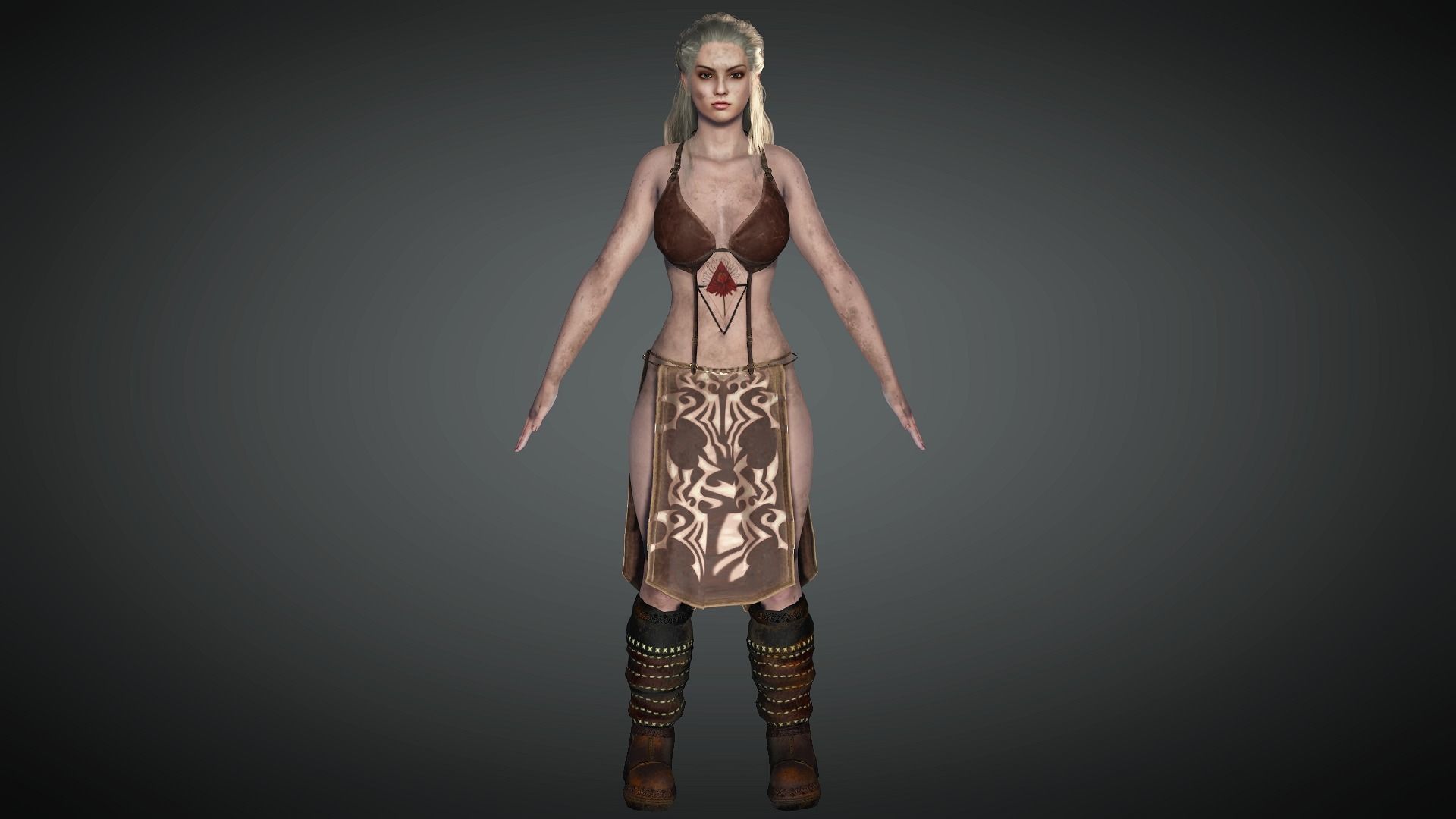 AAA Fantasy Female Character 20 Low-poly 3D model_8
