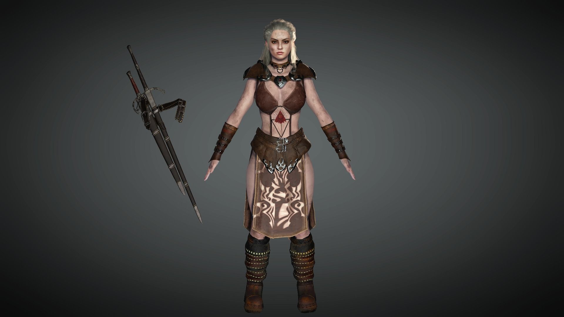 AAA Fantasy Female Character 20 Low-poly 3D model_2
