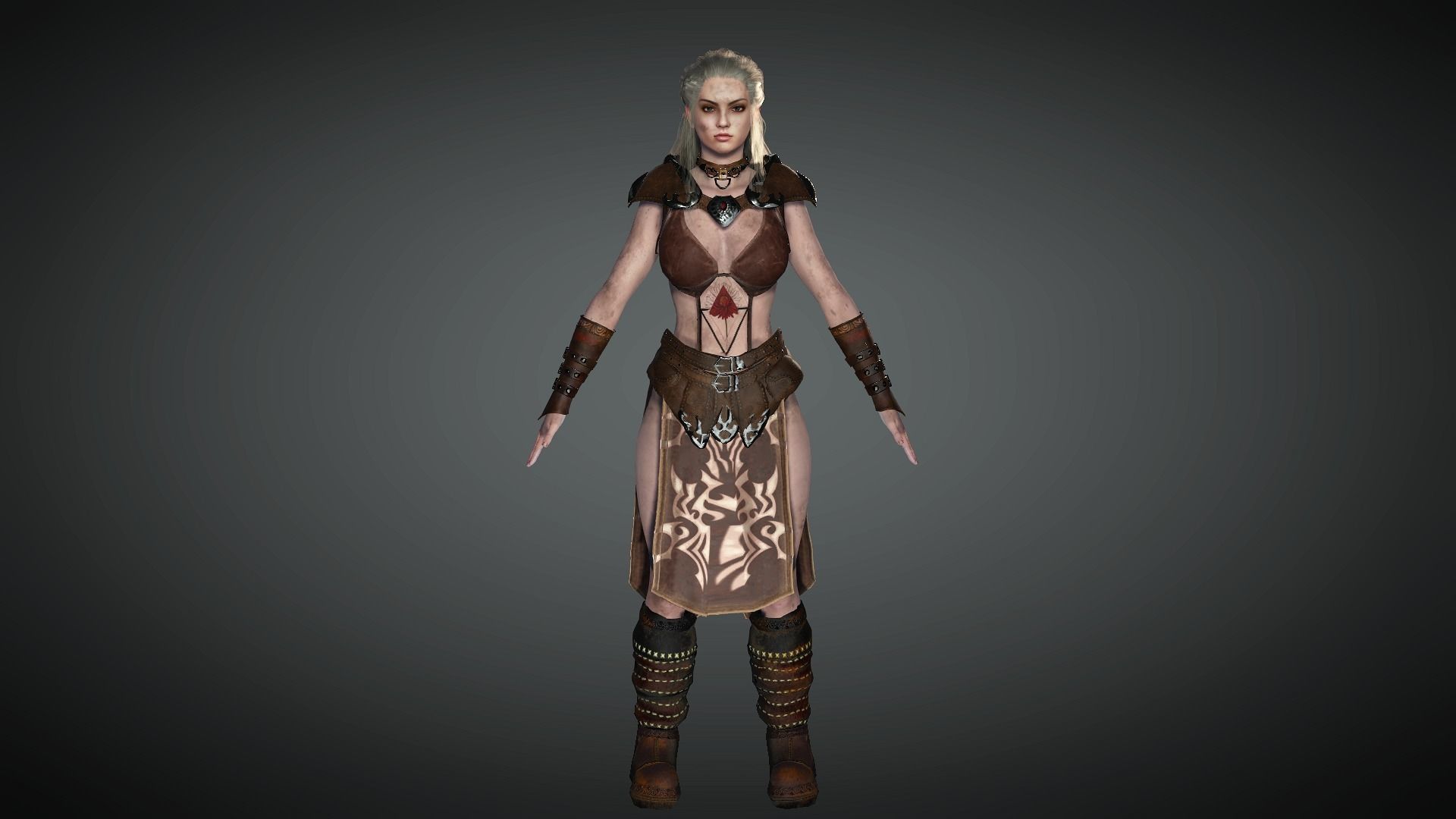 AAA Fantasy Female Character 20 Low-poly 3D model_3
