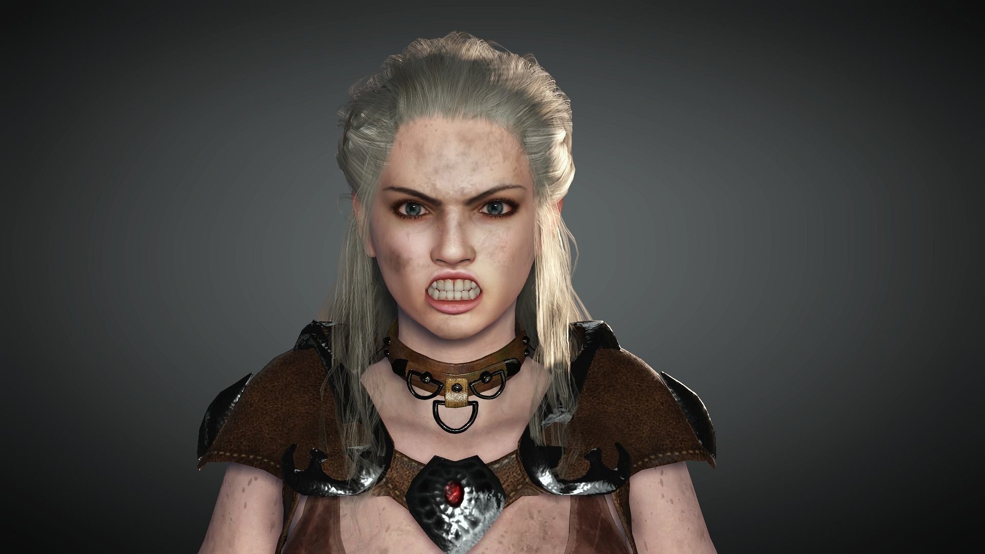 AAA Fantasy Female Character 20 Low-poly 3D model_23