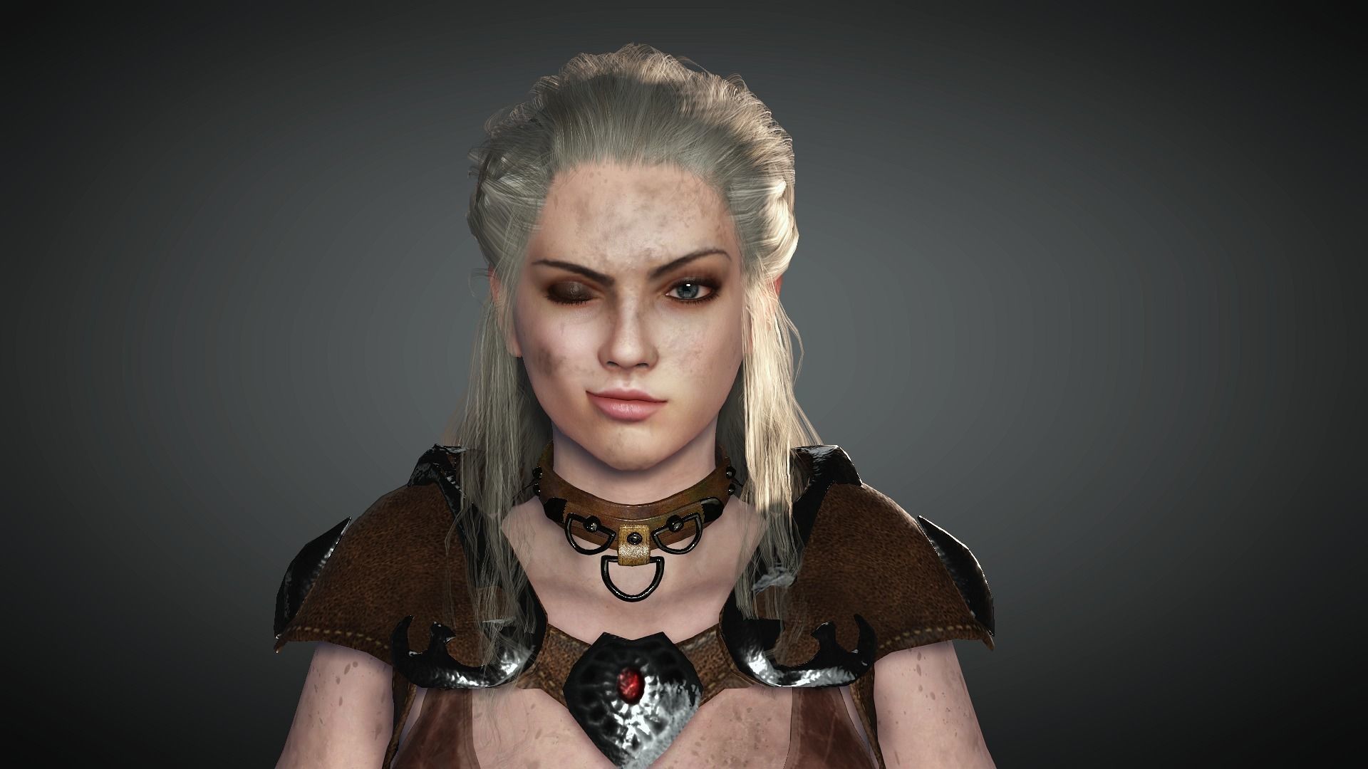 AAA Fantasy Female Character 20 Low-poly 3D model_26