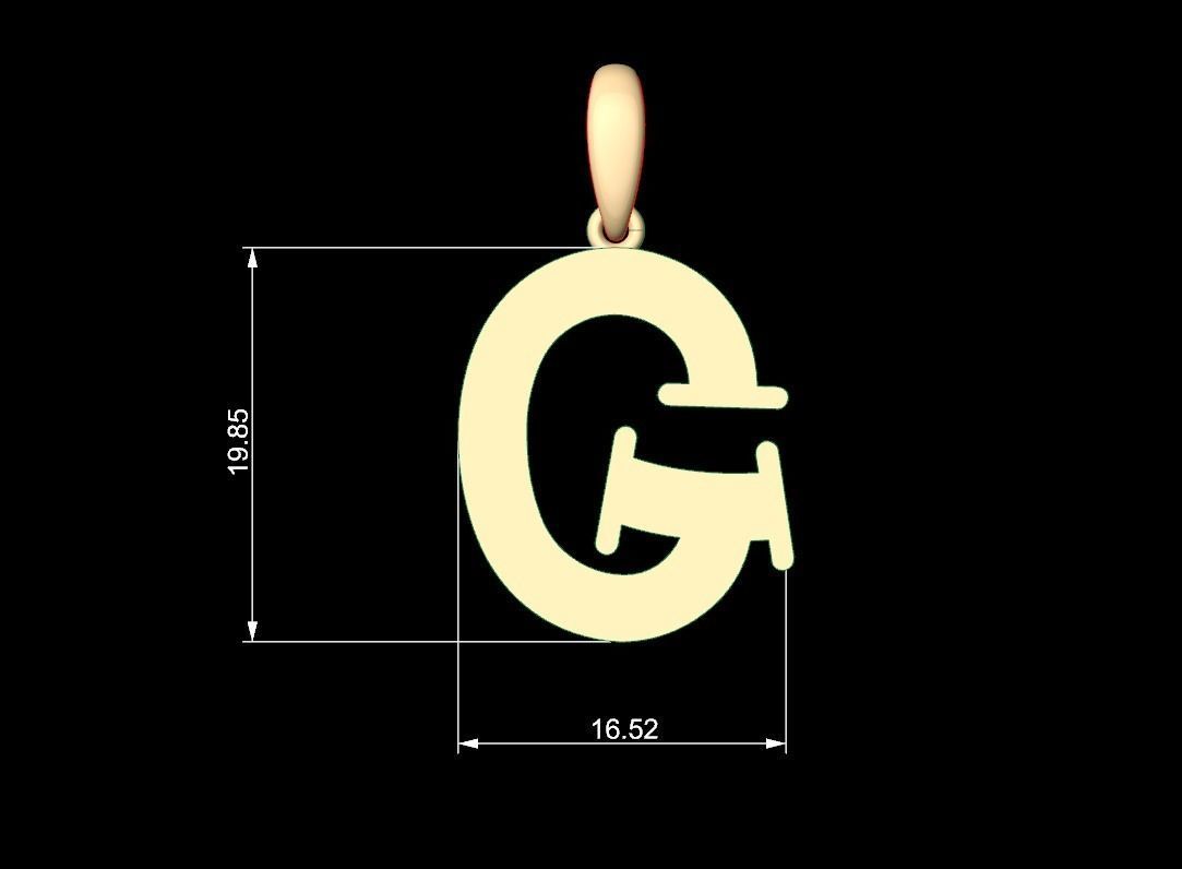 Initial Letters Pendant Bodihel G 3D print model_4