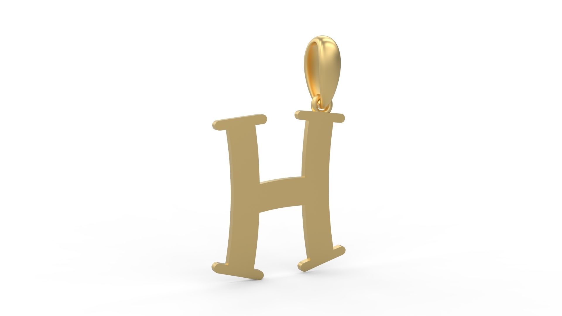 Initial Letters Pendant Bodihel H 3D print model_3