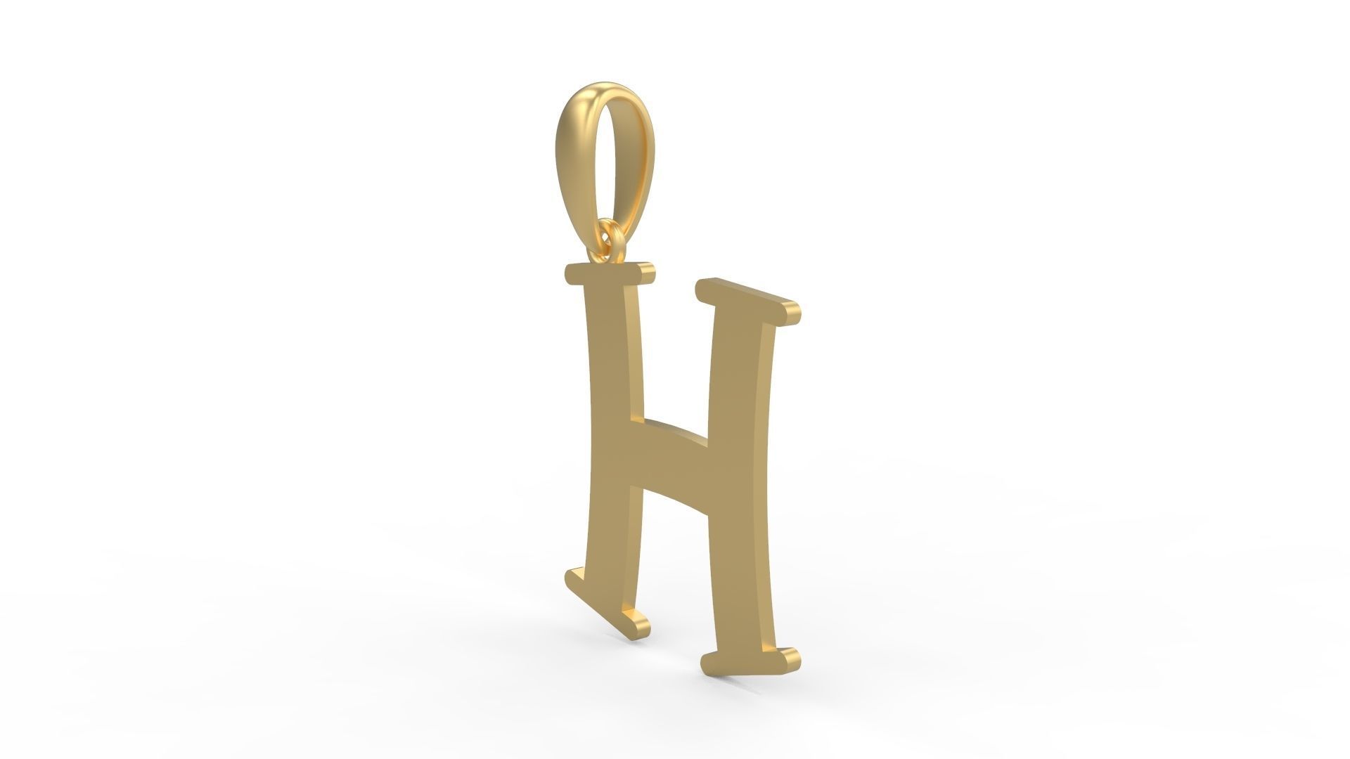 Initial Letters Pendant Bodihel H 3D print model_1