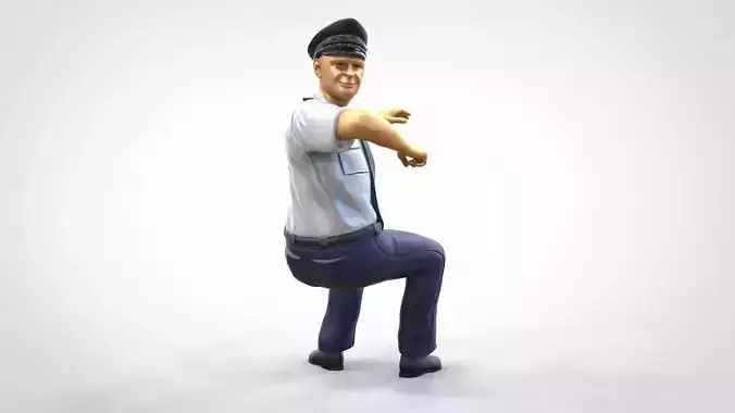 N8 Sitting Man Pilot 3D print model