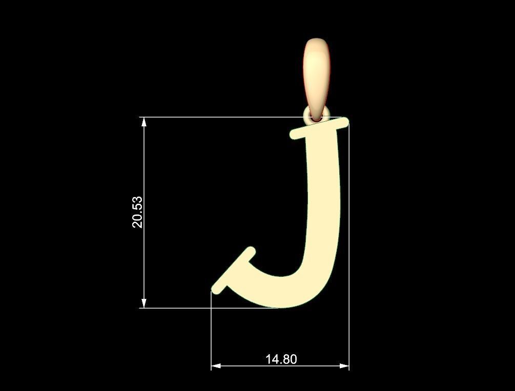 Initial Letters Pendant Bodihel J 3D print model_4